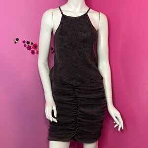 Free People ruched dress brown size Medium